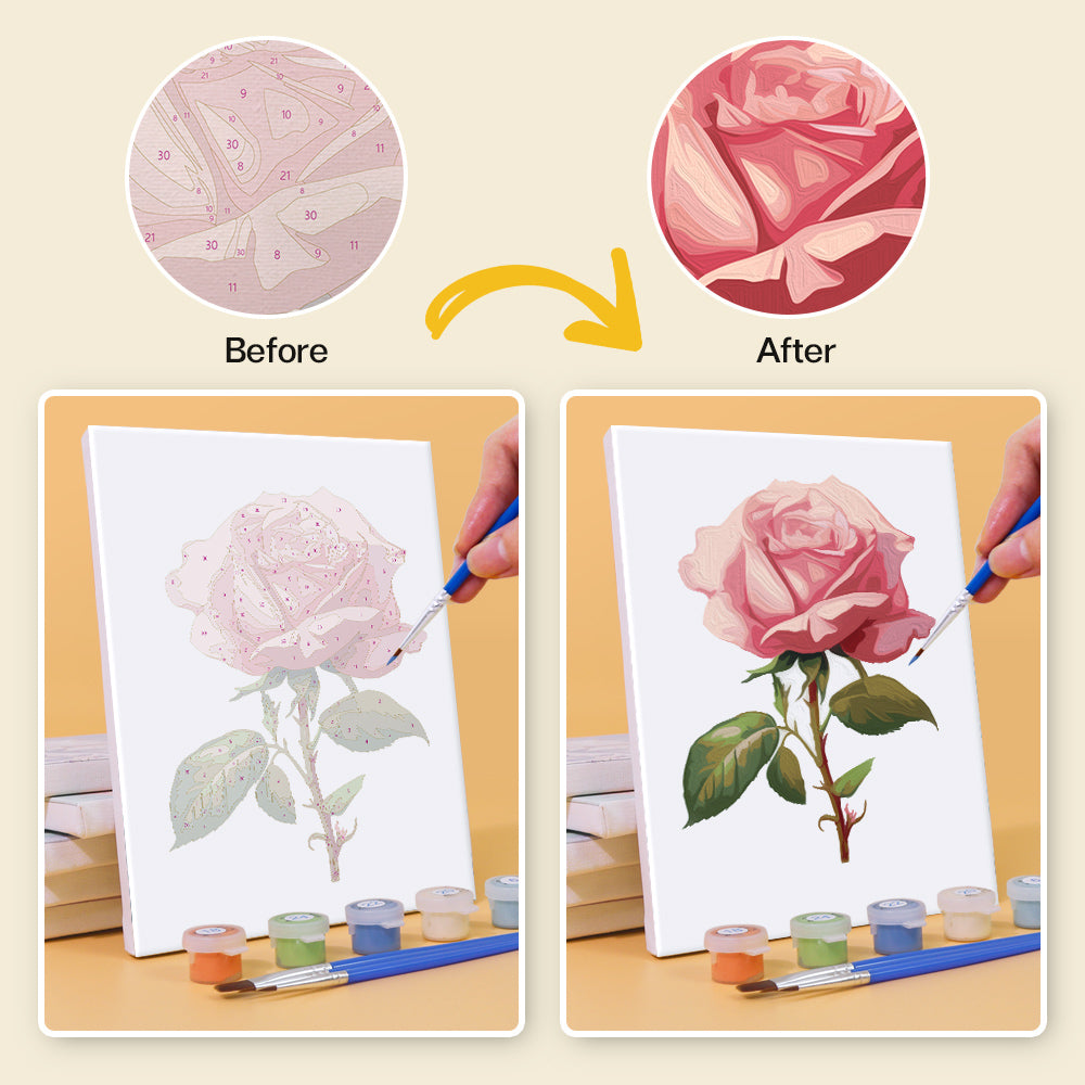 Mini-Malen-nach-Zahlen-Serie Nr. 07: „Blume“ – 6-in-1-Set (6"x6" / 15x15cm)