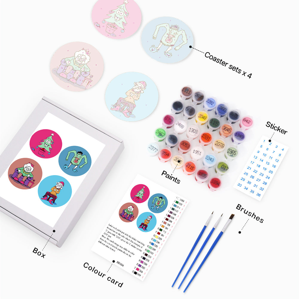 Paint by Numbers Coasters #16