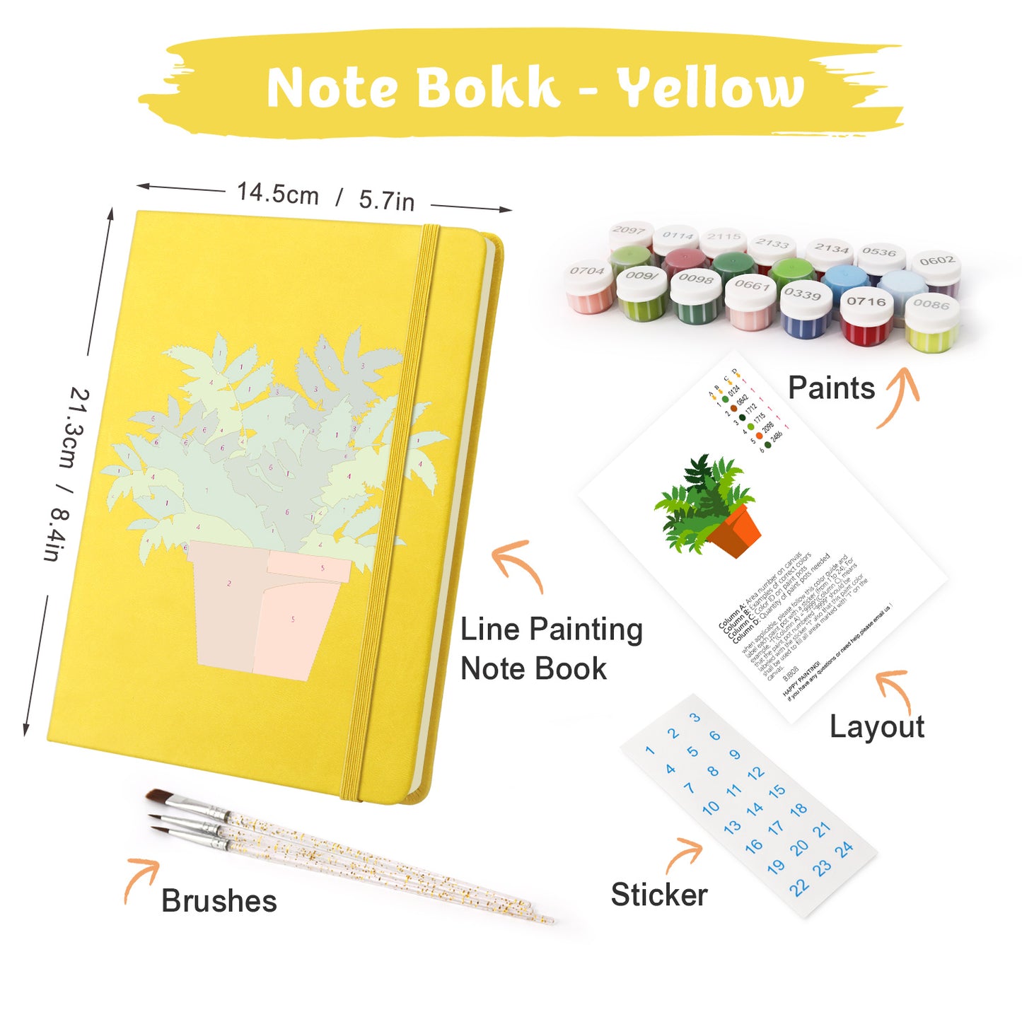 Potted Plants PBN Notebook