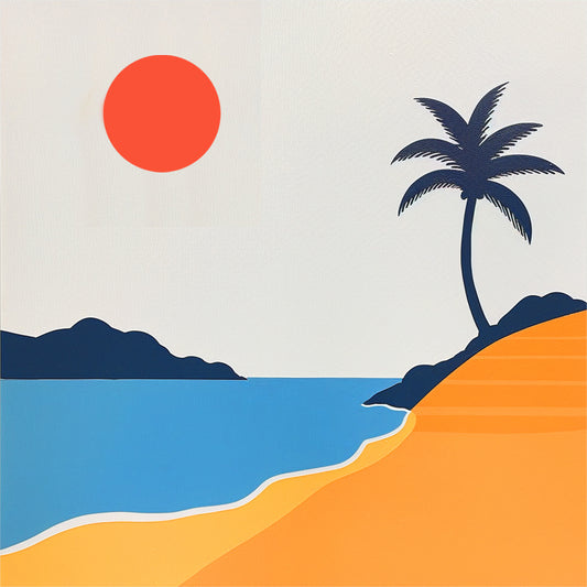 Sunset Beach Decompression Mini Paint by Number Kit