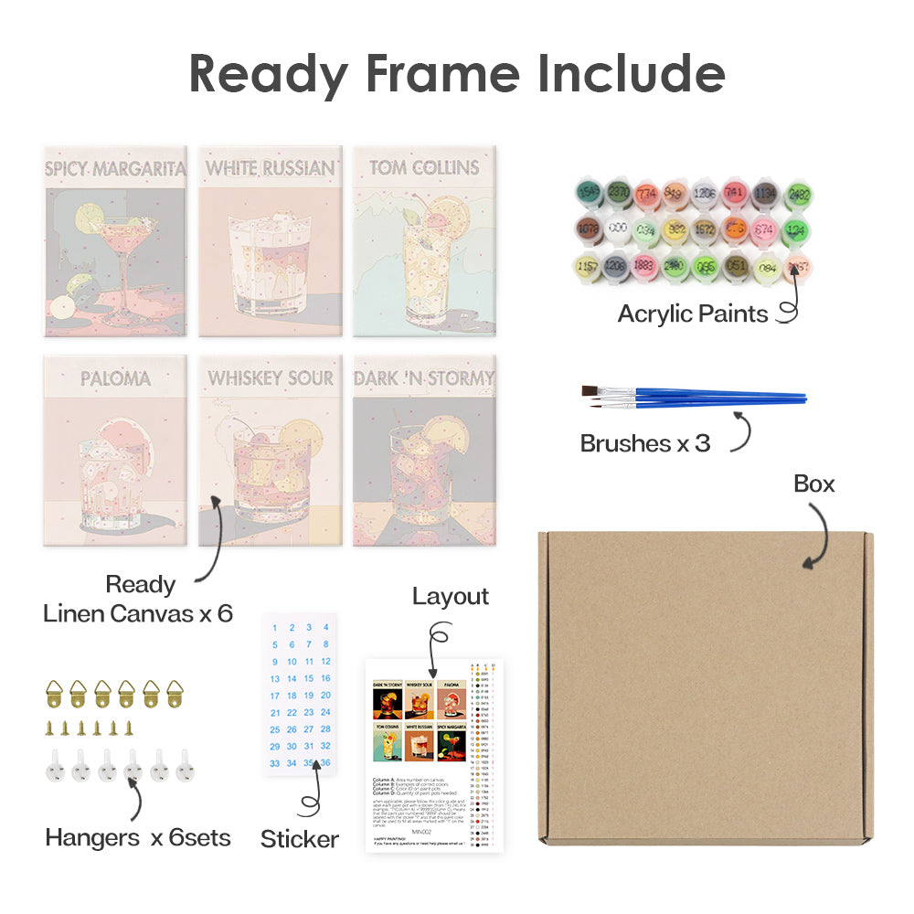 Mini Paint by Numbers Series - 6-in-1 Set (6"x8" / 15x20cm)#3