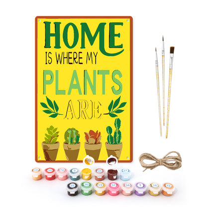 Home Plant - Metal Tin Sign Paint