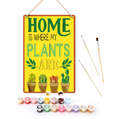 Home Plant - Metal Tin Sign Paint