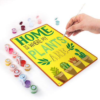 Home Plant - Metal Tin Sign Paint