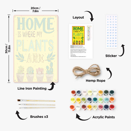 Home Plant - Metal Tin Sign Paint