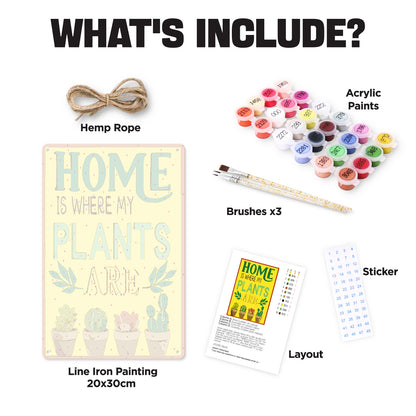 Home Plant - Metal Tin Sign Paint