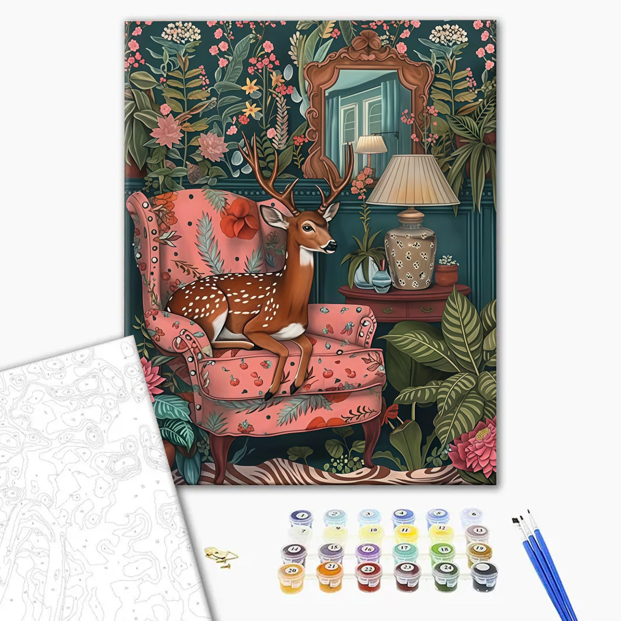 Deer’s Charming Floral Armchair Nook