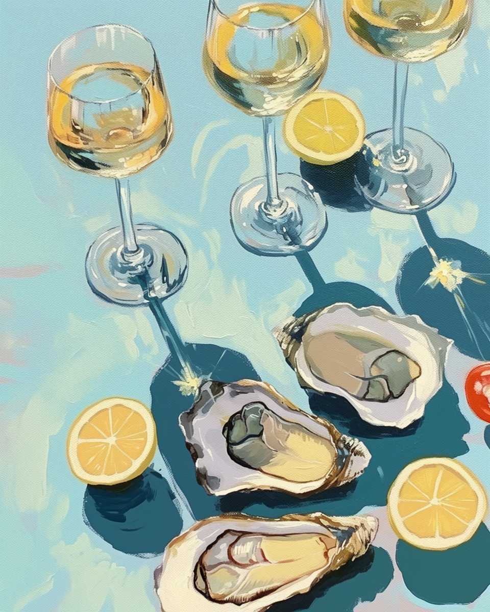 Oyster and Champagne Paint by Numbers