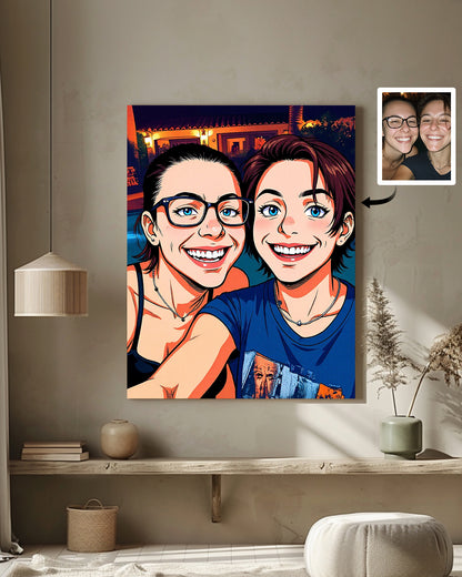 AI JoJo's Bizarre Adventure Style Art From Your Photo - Custom Paint by Numbers