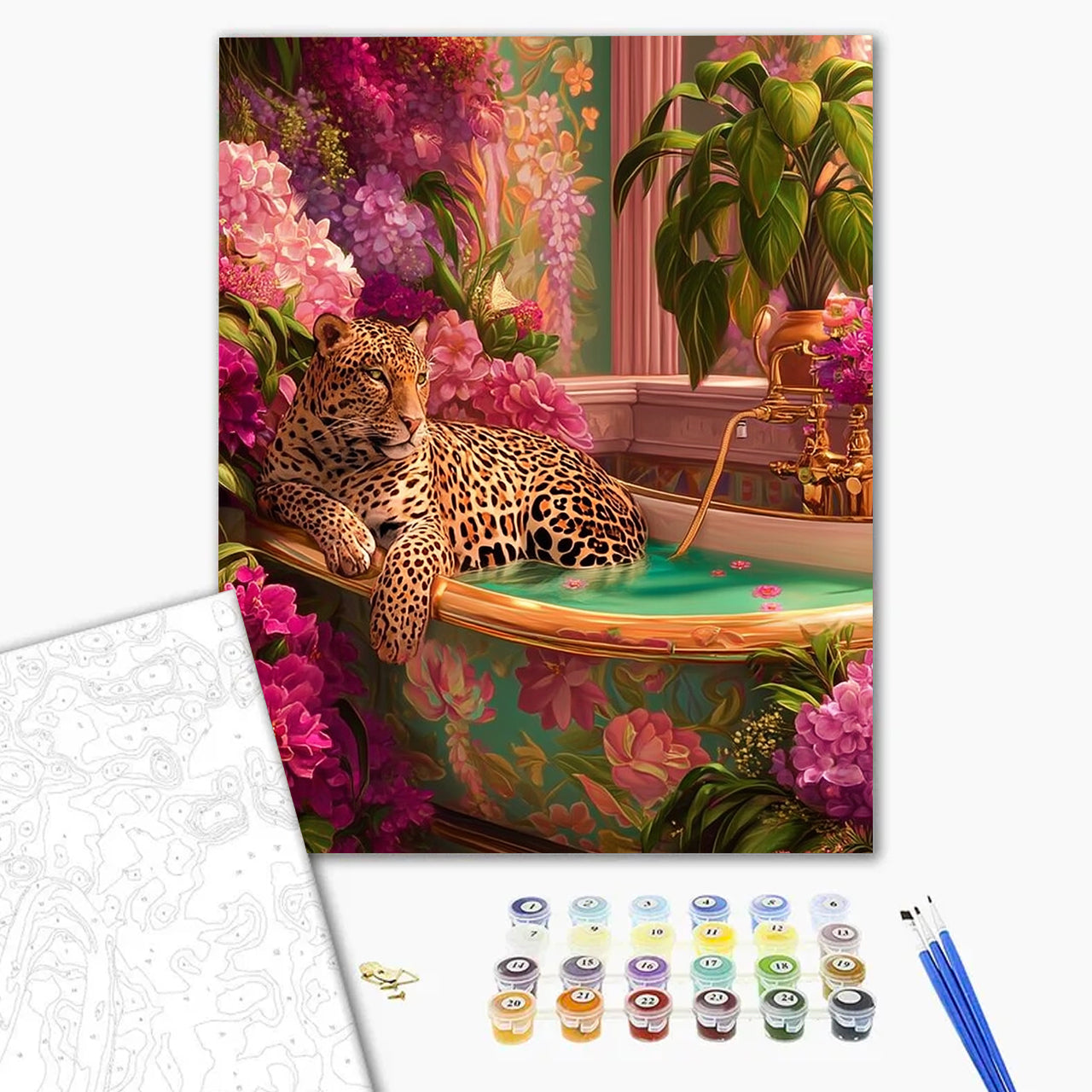 Leopard's Floral Bath