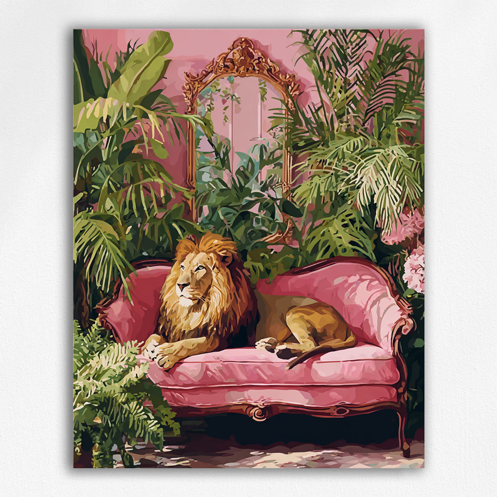 The Lion in the Pink-Adorned Room