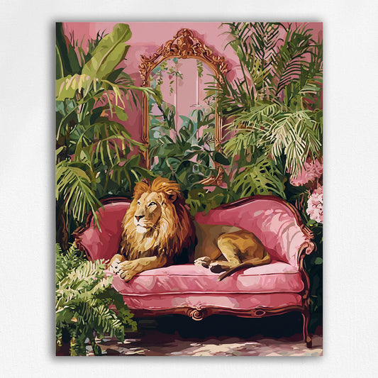 The Lion in the Pink-Adorned Room
