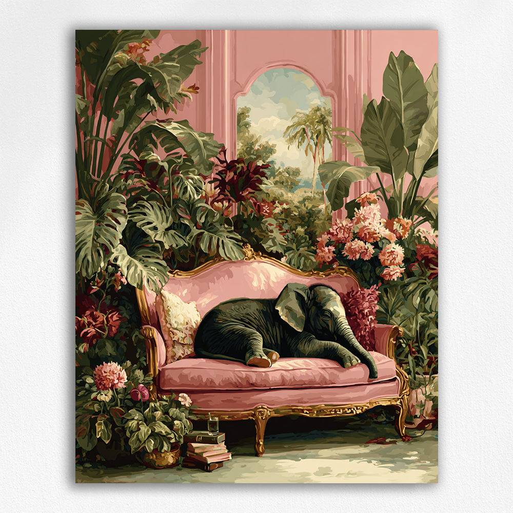 The Elephant's Pink - hued Retreat