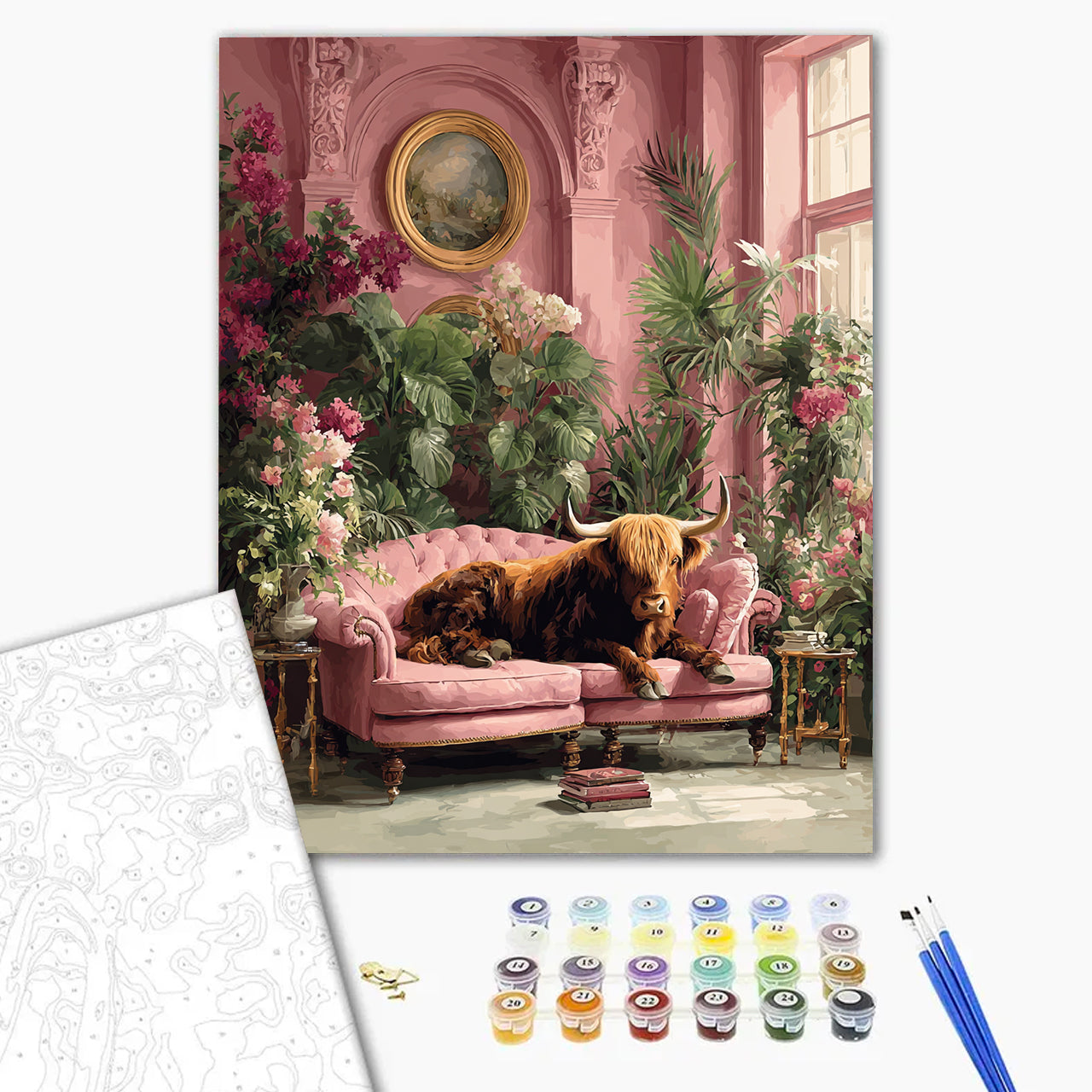 The Pink - sofa Highland Cow