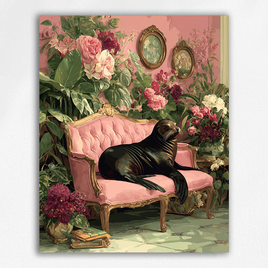 Seal on the Pink Sofa