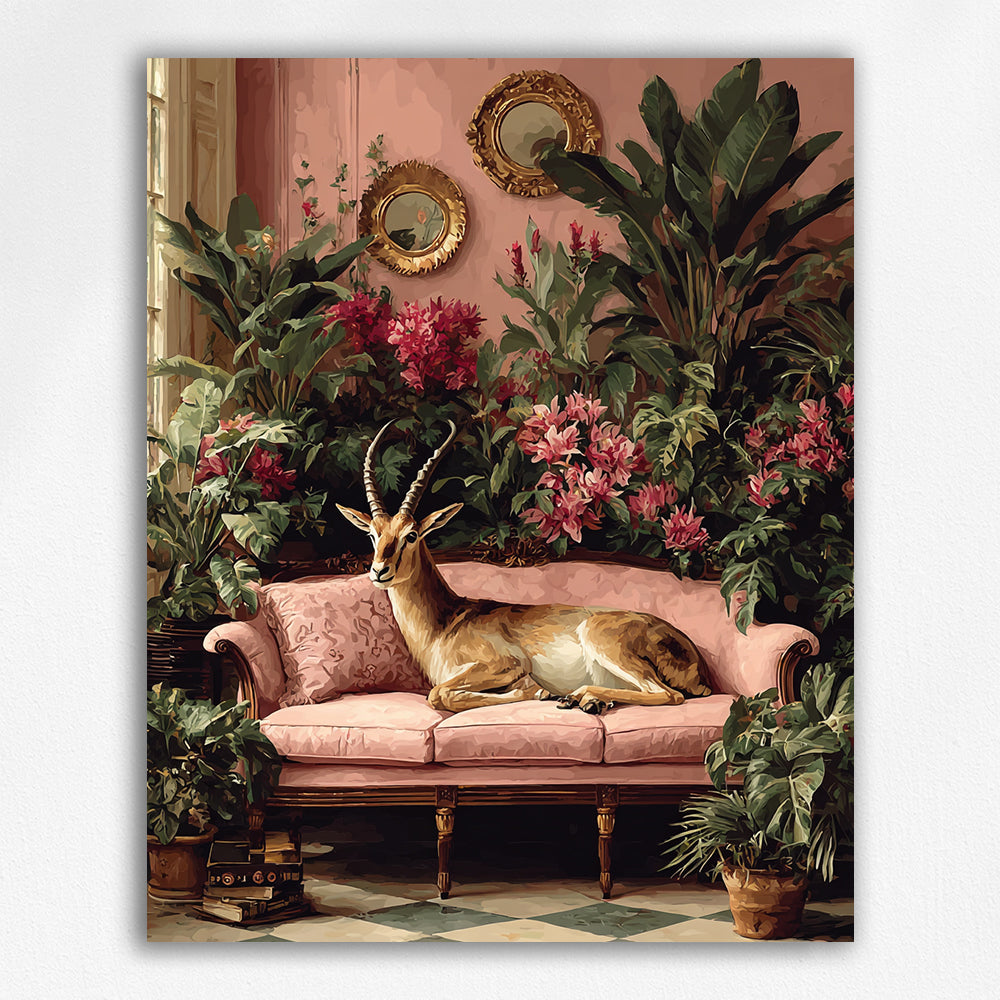 Tibetan Antelope on the Soft Pink Couch