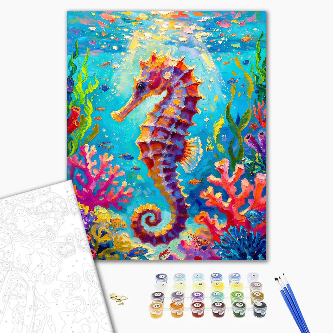 Majestic Colorful Seahorse Art