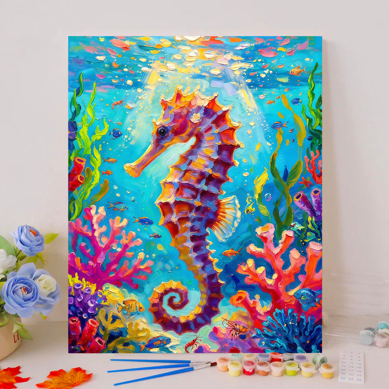 Majestic Colorful Seahorse Art