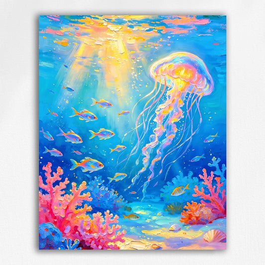 Glowing Jellyfish and Coral Garden