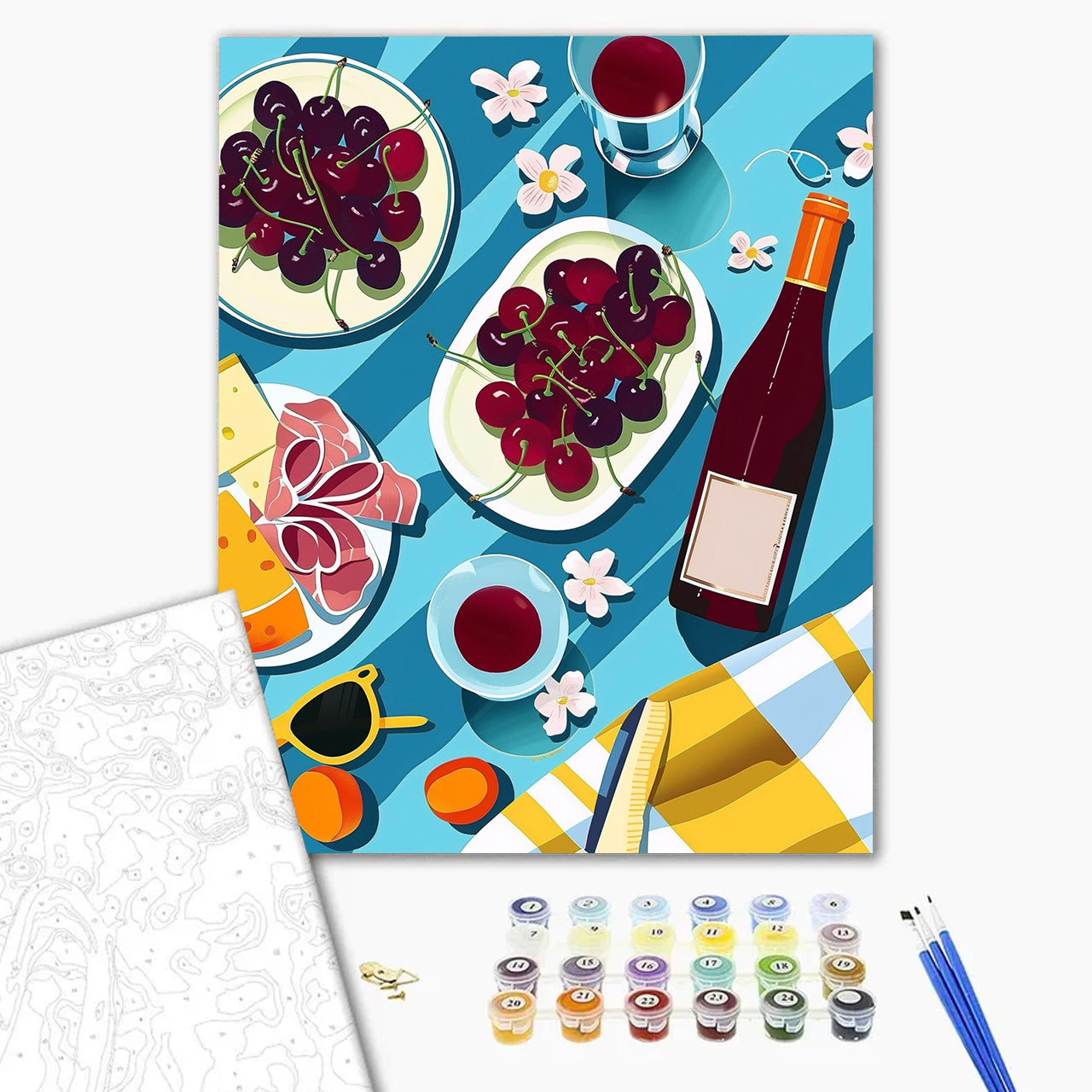 Coastal Mediterranean Charcuterie and Cherry Picnic