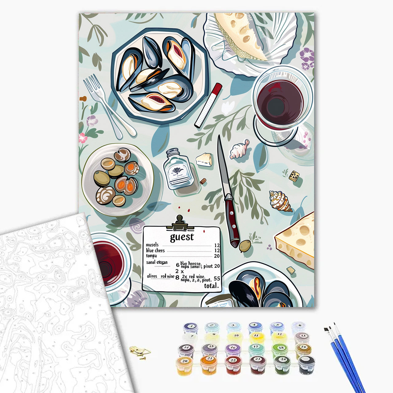 Coastal Mediterranean Seafood and Wine Table