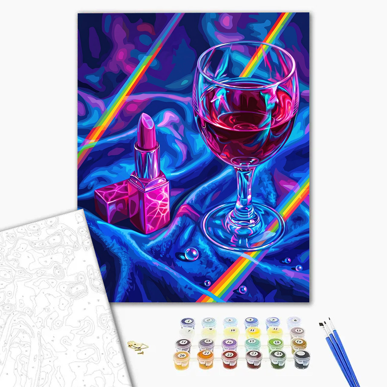 Lipstick and Wine under Prismatic Light