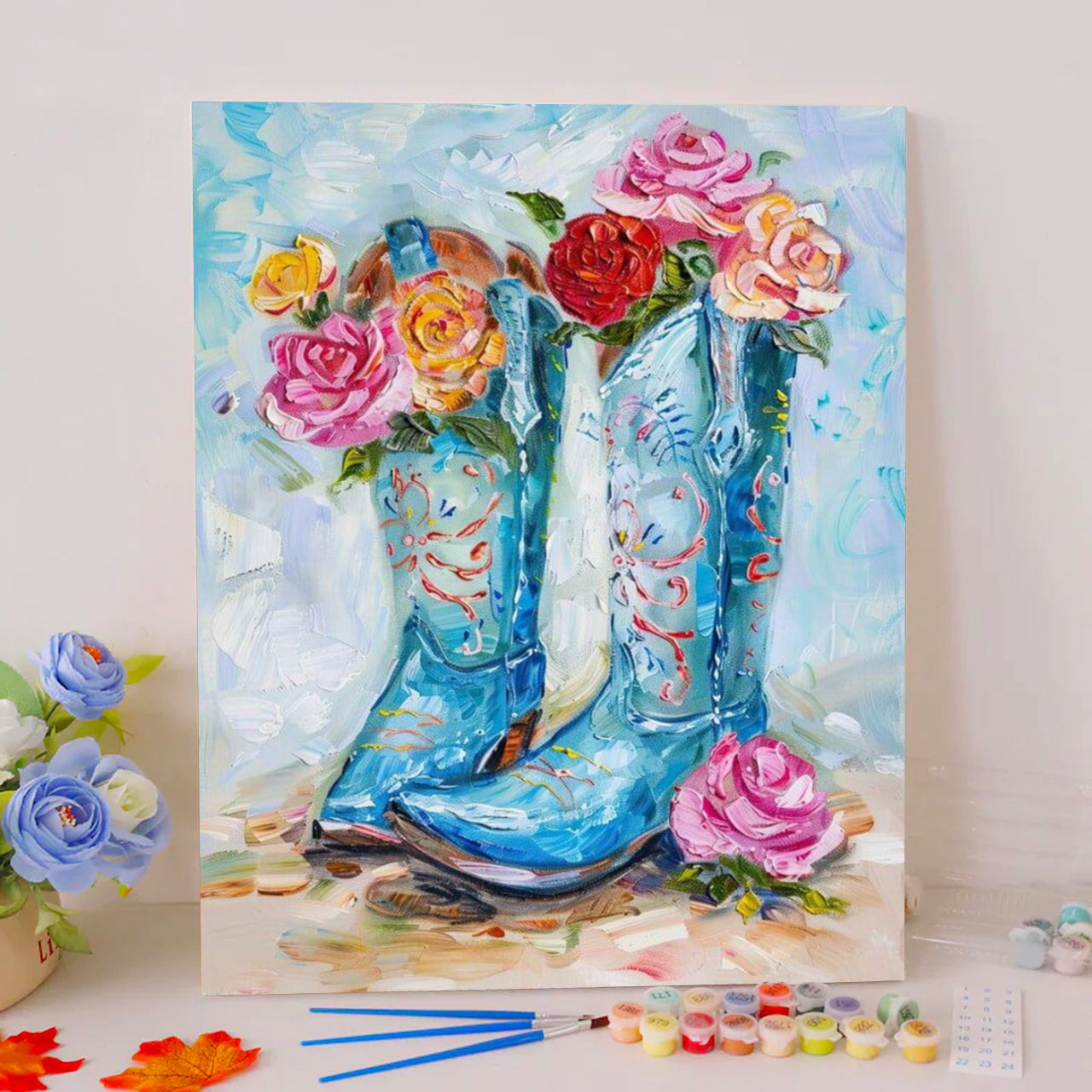 Azure Boots & Rose Hues