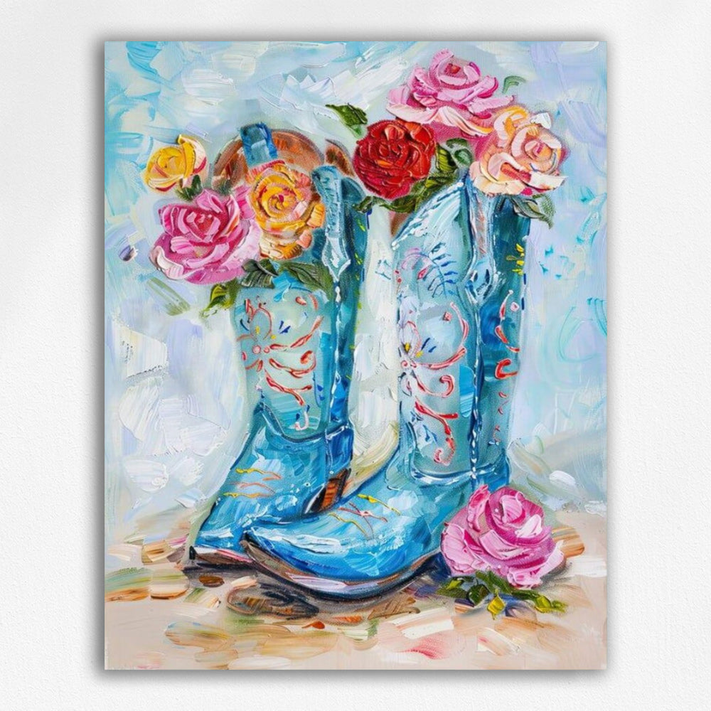 Azure Boots & Rose Hues