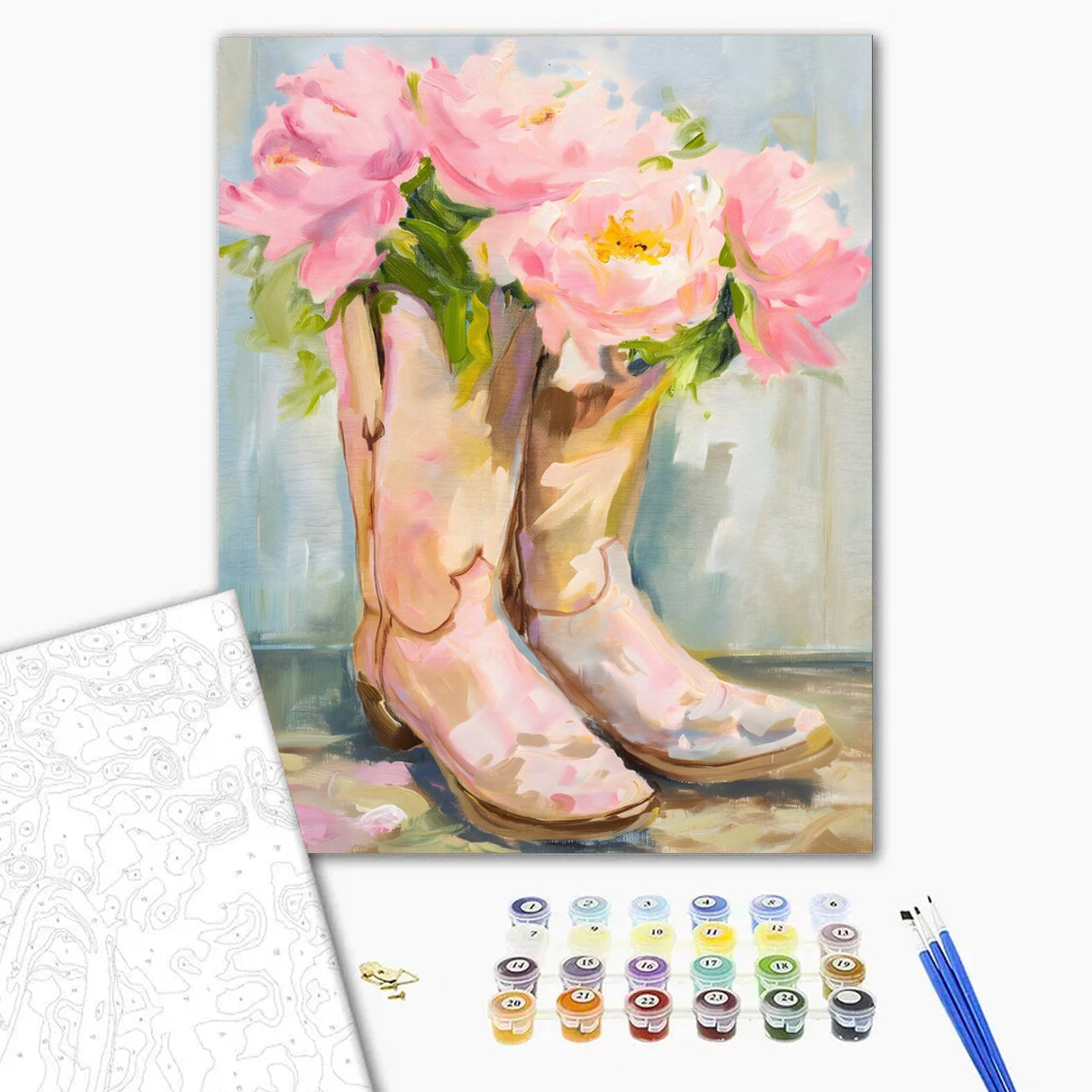 Peony & Pale Western Boots