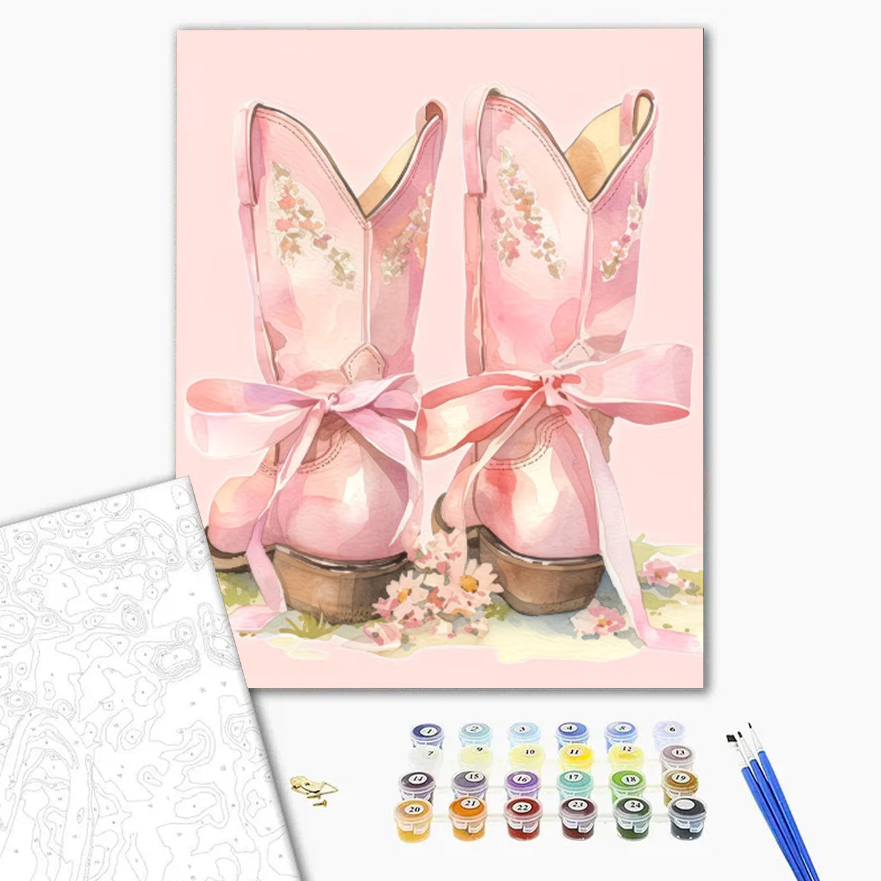 Pink Ribbon Cowgirl Boots