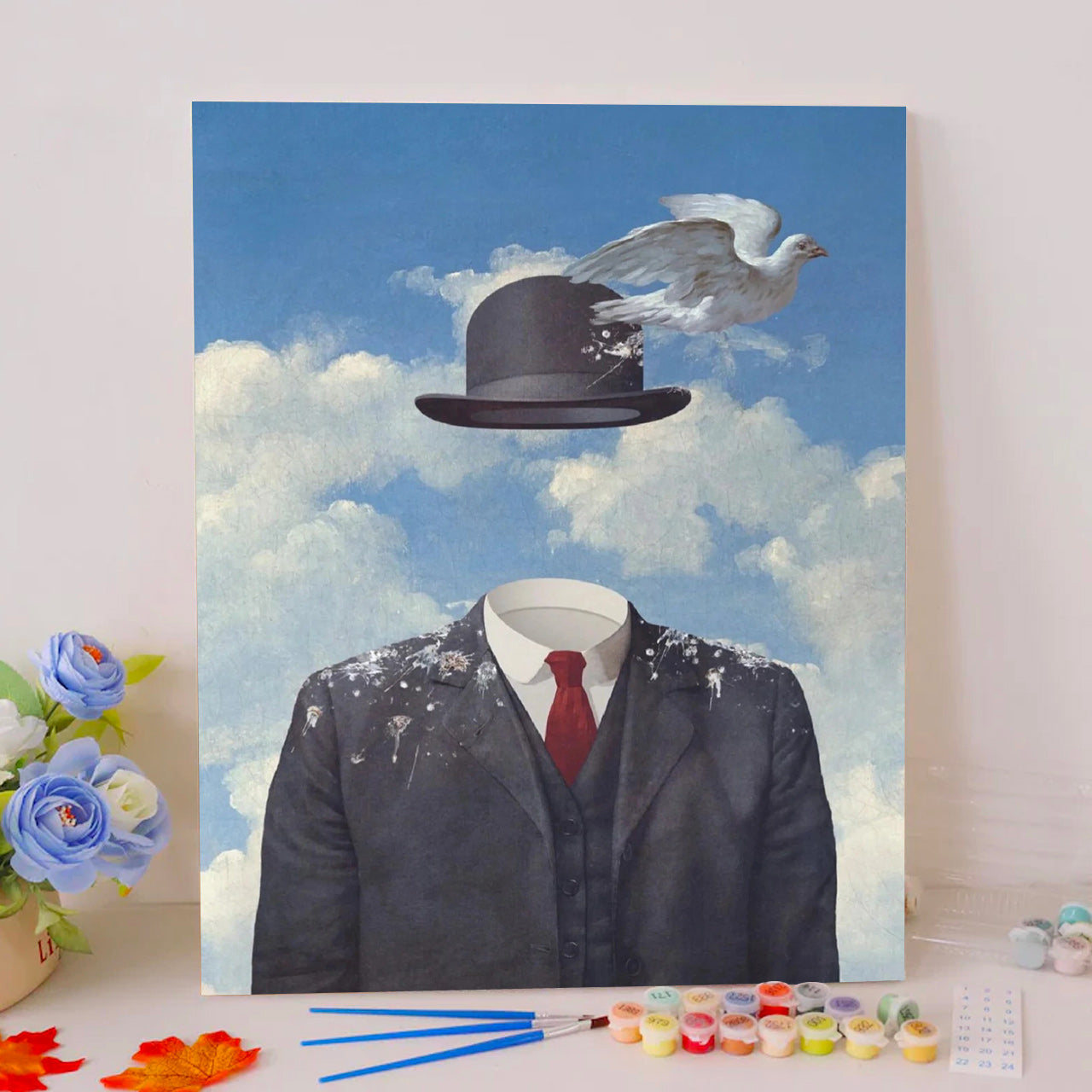 Hat And Dove In Clouds