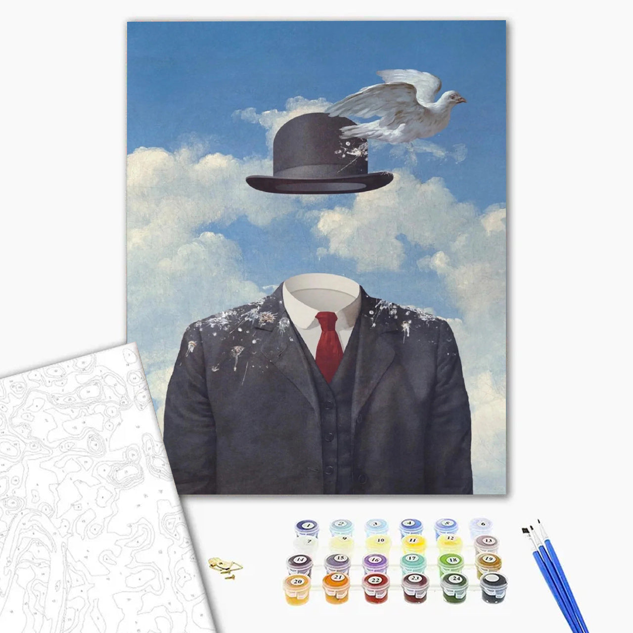 Hat And Dove In Clouds