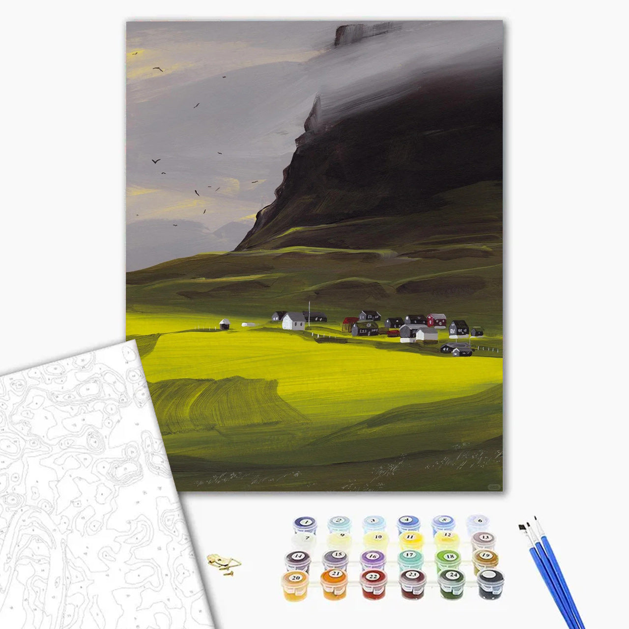 Village Under Rocky Cliffs