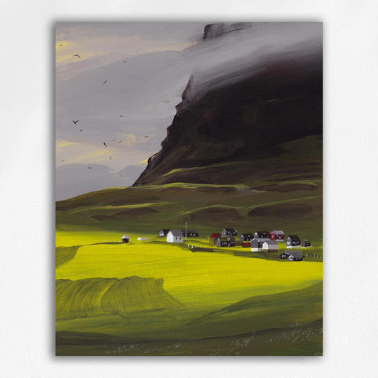 Village Under Rocky Cliffs