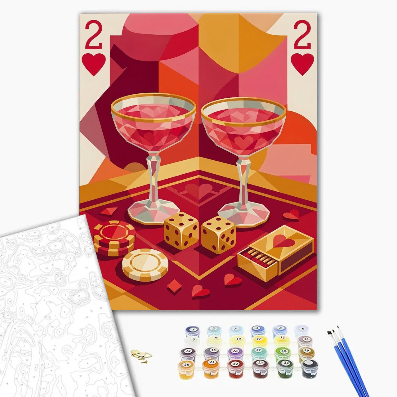 Gilded Two of Hearts