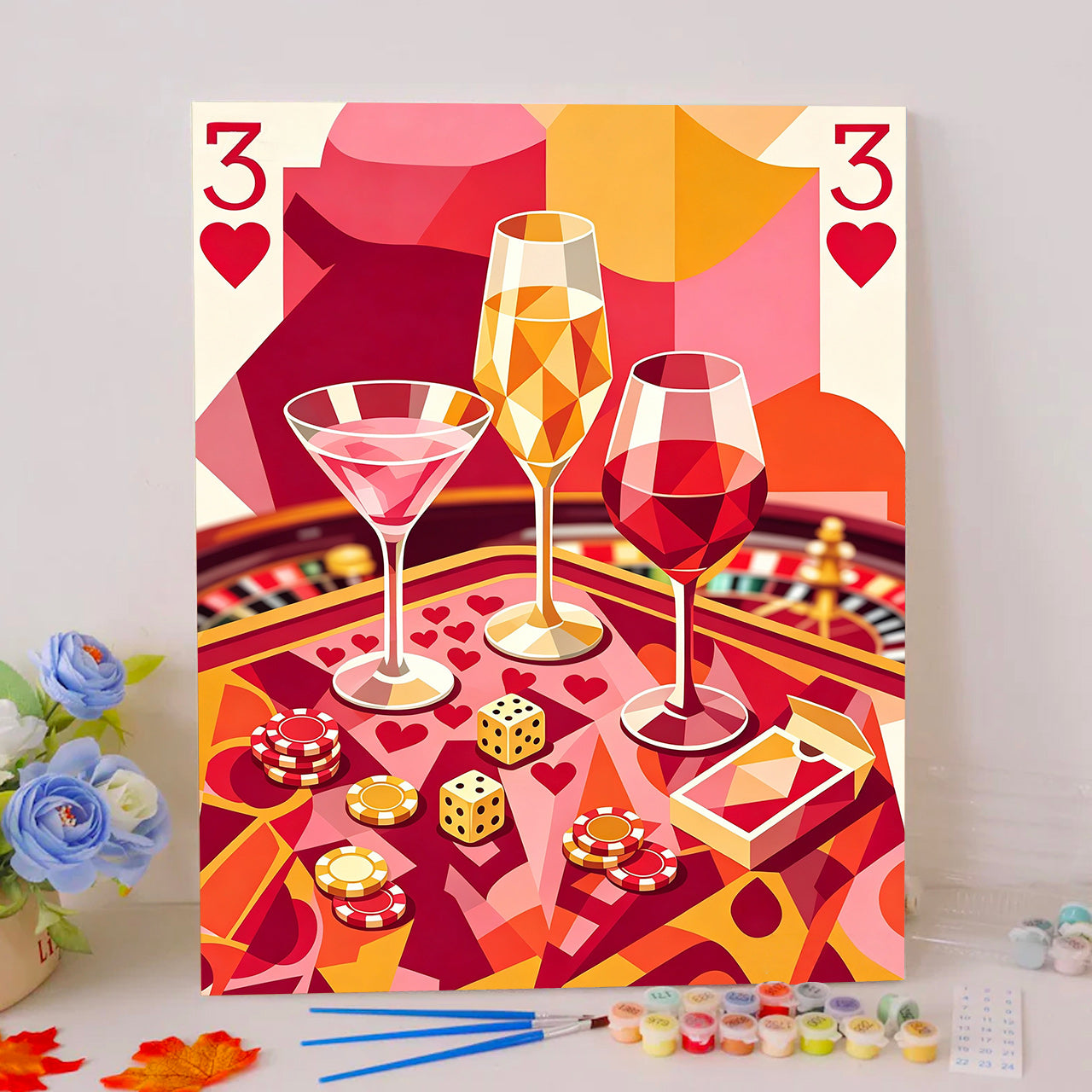 Gilded Three of Hearts