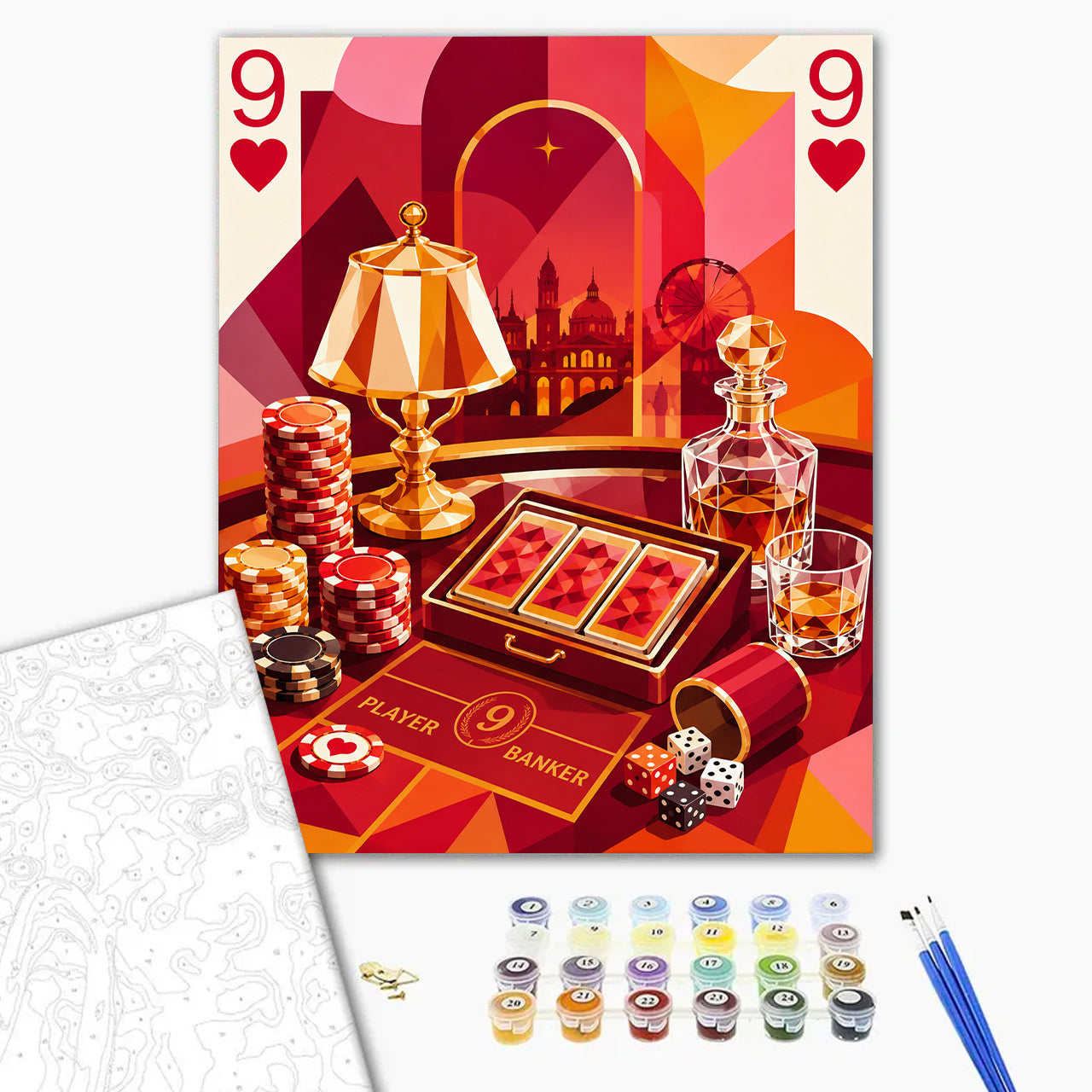 Baccarat Nine of Hearts