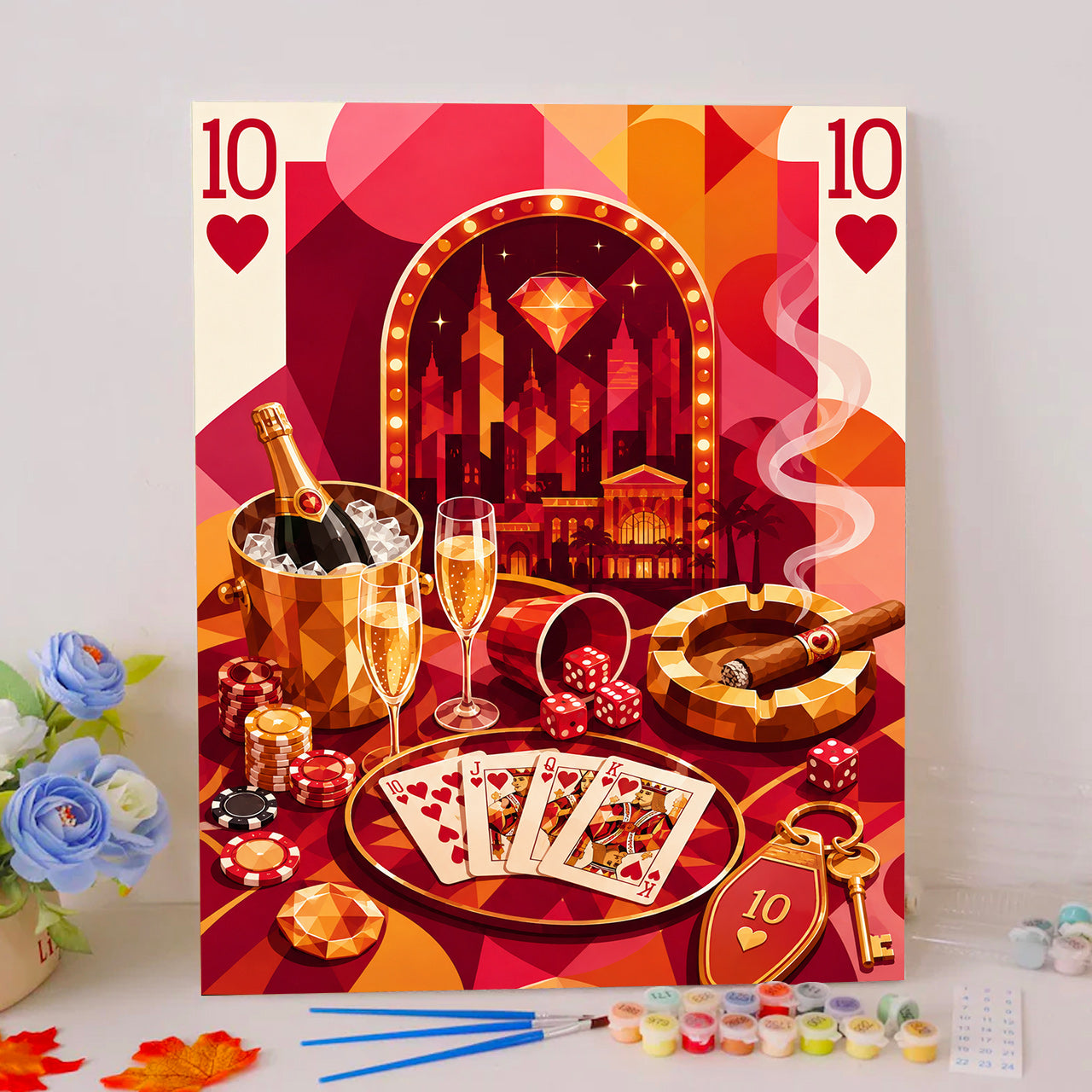 Diamond Neon Ten of Hearts