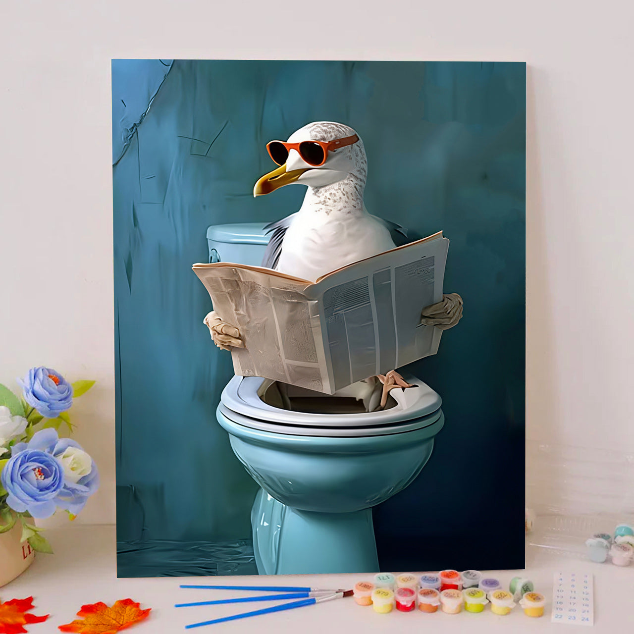 Teal Toilet Seagull