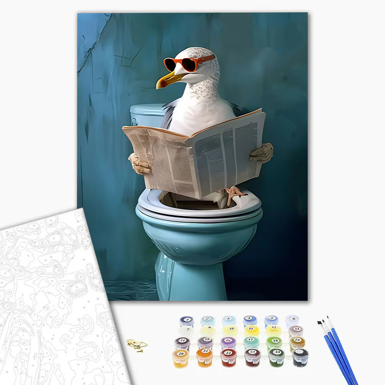 Teal Toilet Seagull