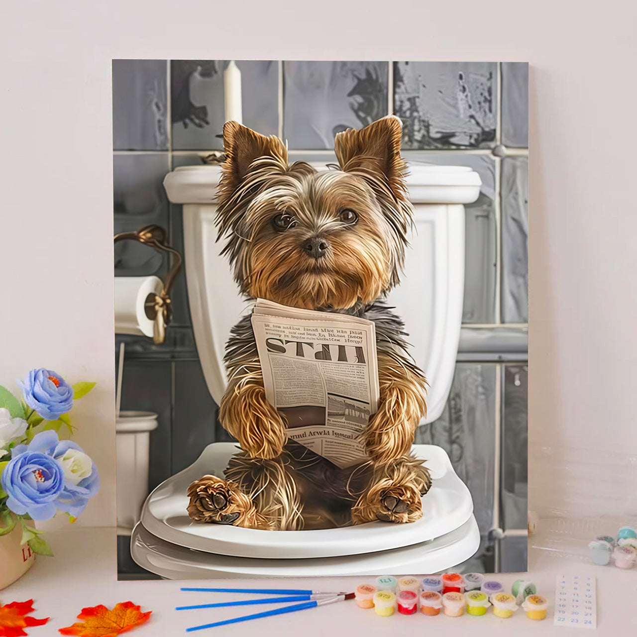 Yorkie On The Loo