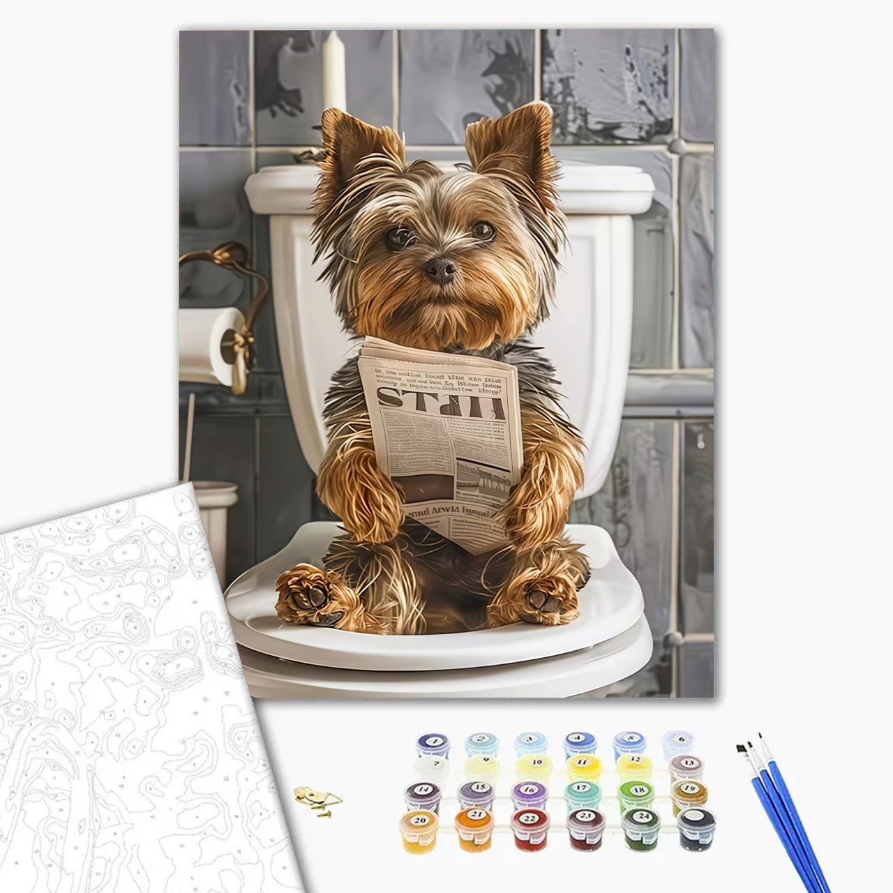 Yorkie On The Loo