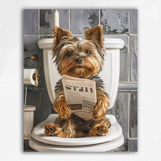 Yorkie On The Loo