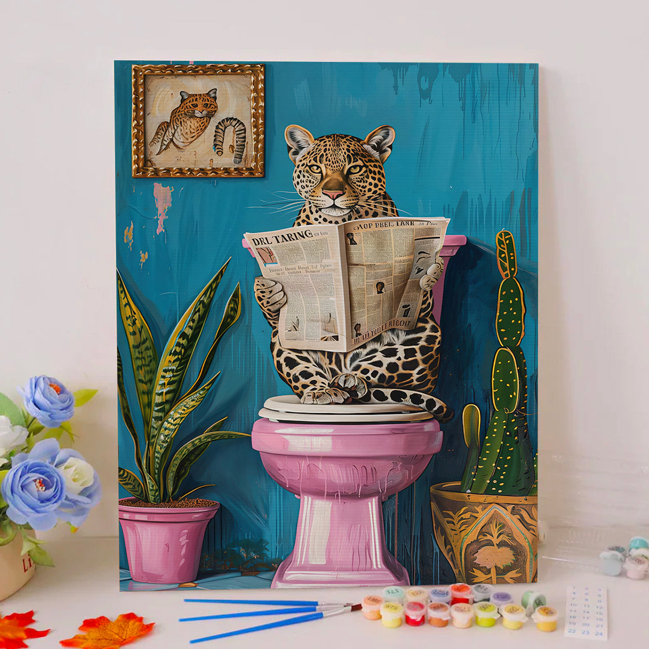 Leopard on Pink Toilet