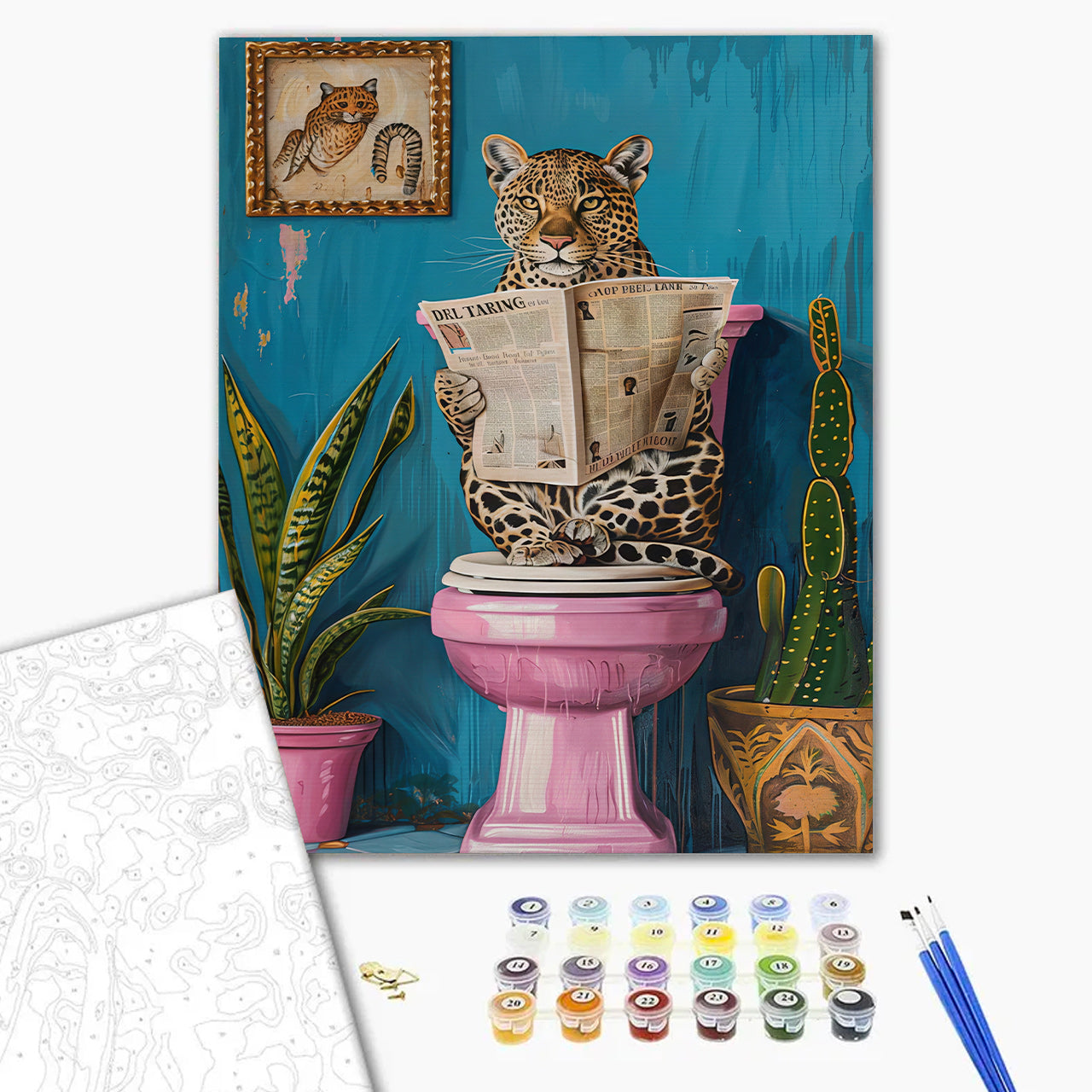 Leopard on Pink Toilet