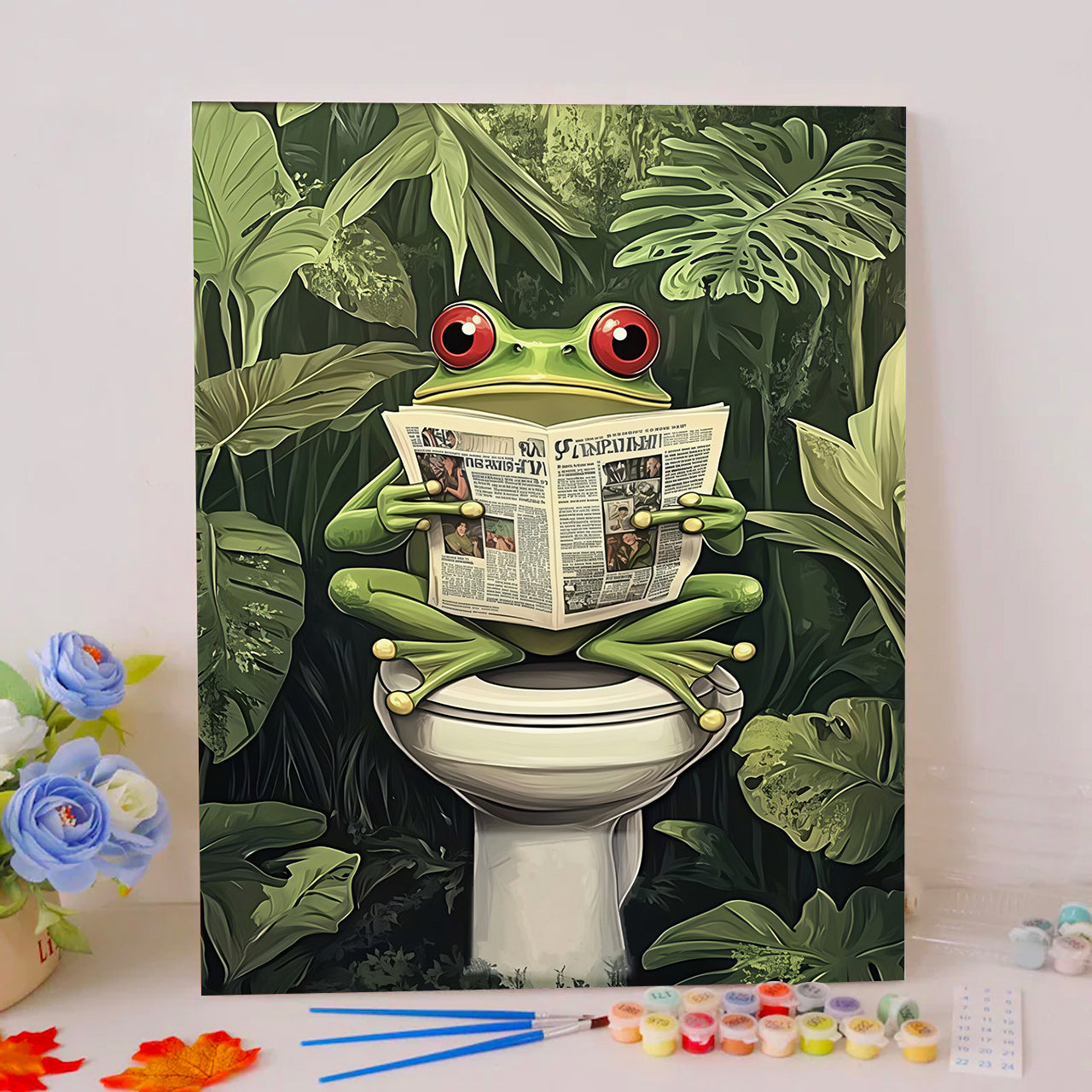 Tree Frog With Newspaper
