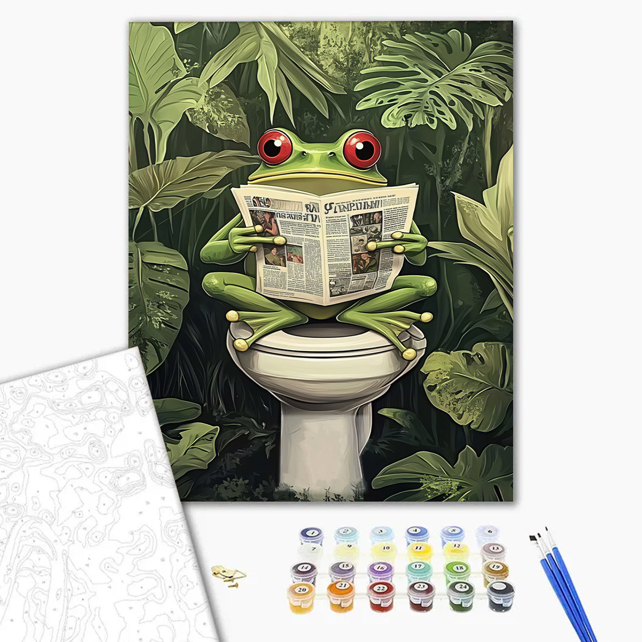 Tree Frog With Newspaper