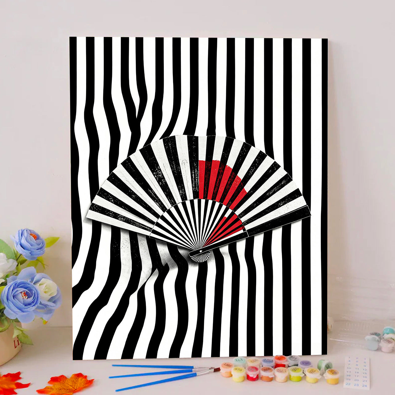 Red Striped Fan