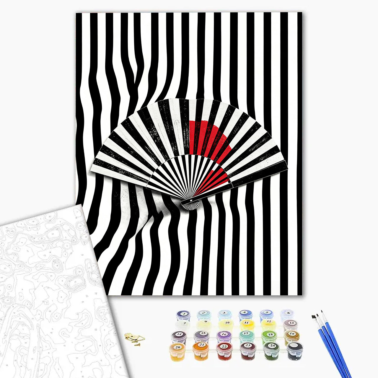 Red Striped Fan