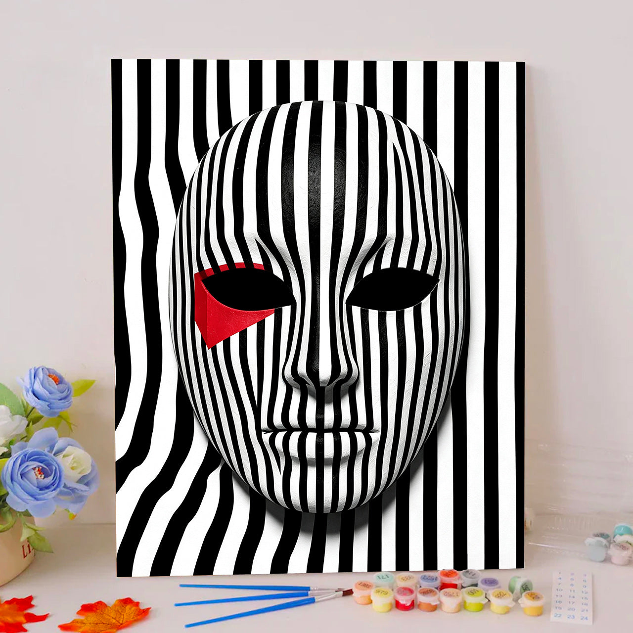 Striped Mask With Scarlet Patch